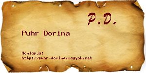 Puhr Dorina névjegykártya